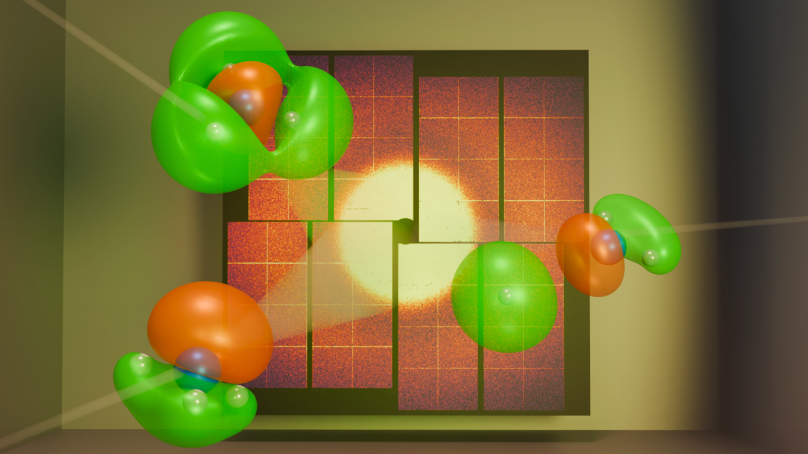 An illustration of X-rays scattering off valence electrons