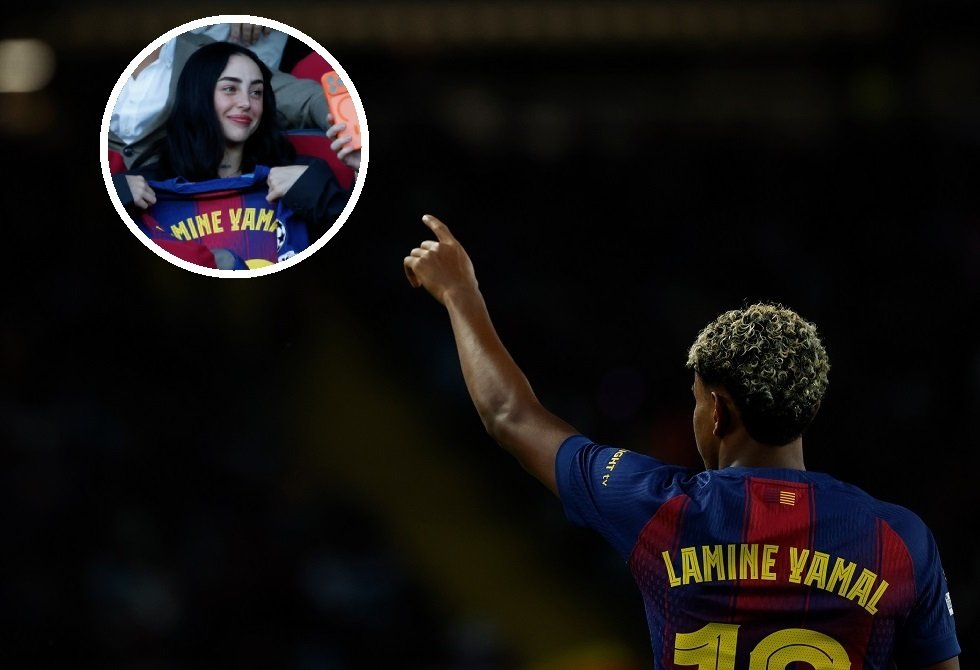 صديقة لامين جمال تظهر على مقاعد بدلاء برشلونة وغرفة تغيير الملابس بعد الفوز على أولمبياكوس (صور)