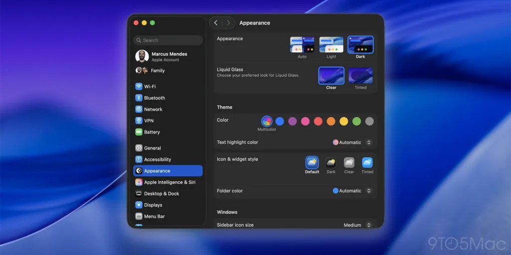 Apple تطلق نظام التشغيل macOS Tahoe 26.1 RC 3 1761682196 534 macos glass toggle