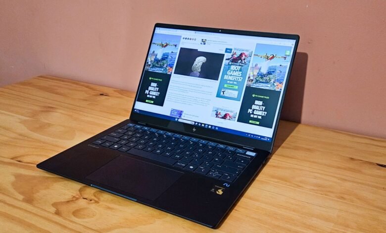 HP EliteBook Ultra 14 G1q review: Fantastic in every way apart from its underwhelming screen 1 HP Elitebook Ultra open screen on table.