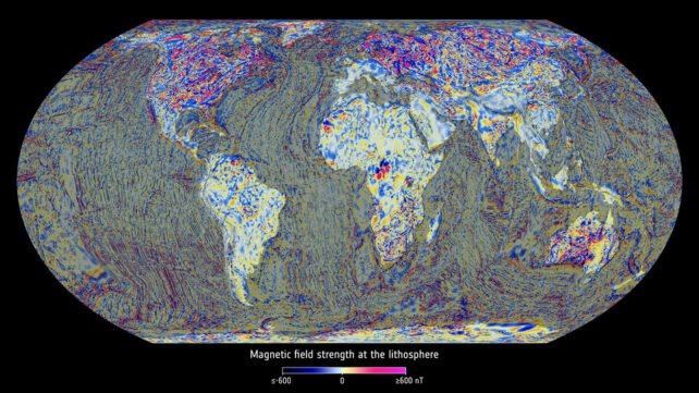 Strength of the magnetic field at Earth s lithosphere article