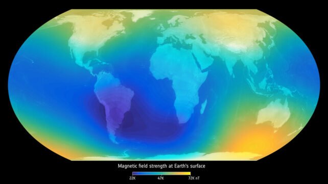 Strength of the magnetic field at Earth s surface article