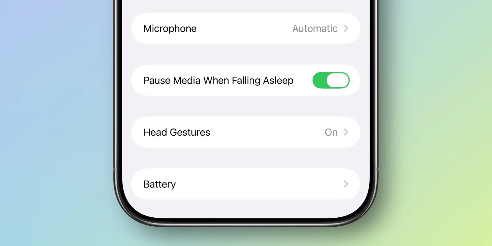 airpods sleep detection ios 26 setting