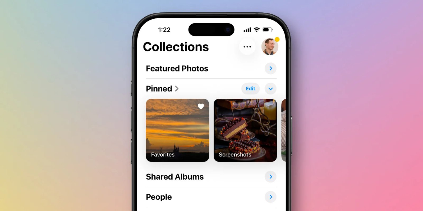 apple photos app collections ios 26