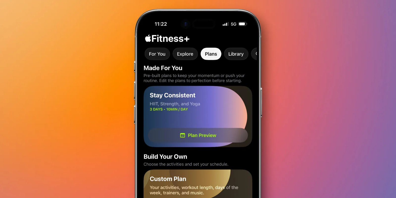 fitness plus custom plans