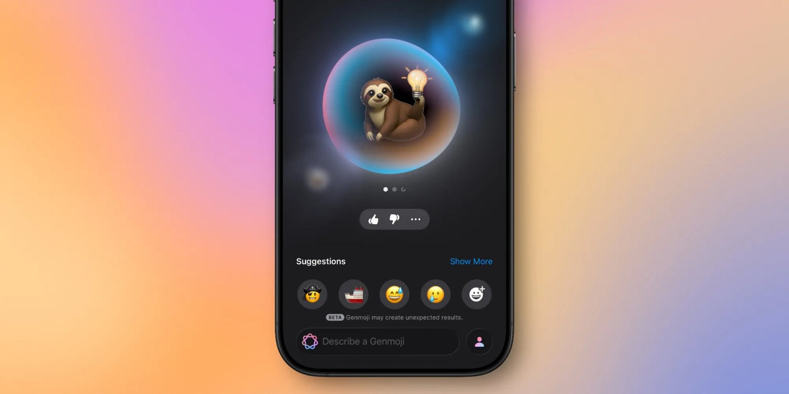 genmoji ios 26 sloth