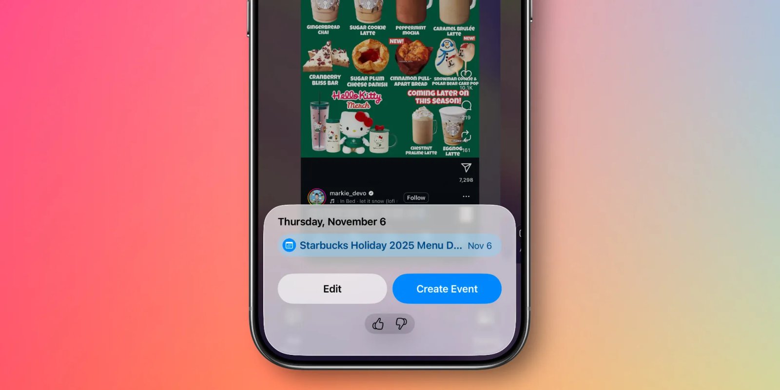 screenshot add to calendar ios 26