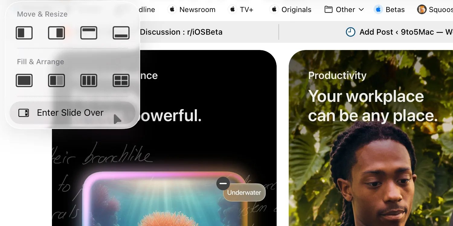 slide over ipados 26 1