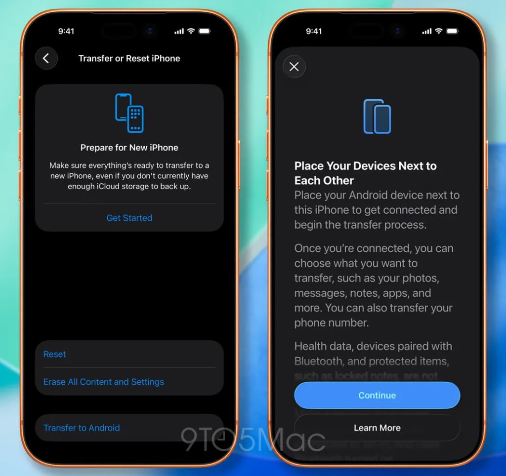 transfer to android detail