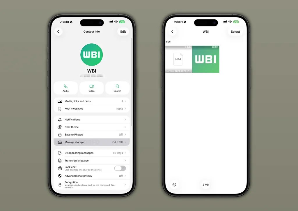 WhatsApp أخيرًا لتمكين إدارة التخزين لكل دردشة 3 whatsapp per chat storage management