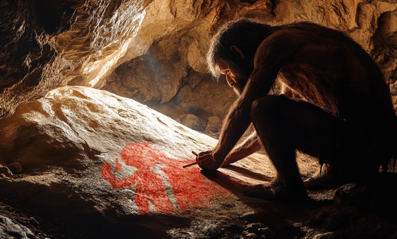 أظهرت الطباشير الملون المغرة القديمة من شبه جزيرة القرم ما يلي رسم إنسان نياندرتال أيضًا