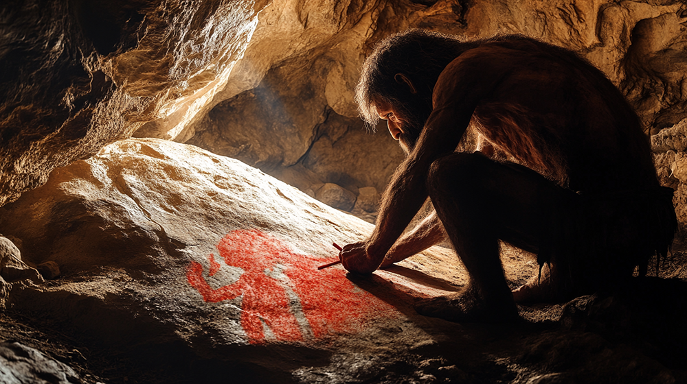 أظهرت الطباشير الملون المغرة القديمة من شبه جزيرة القرم ما يلي رسم إنسان نياندرتال أيضًا