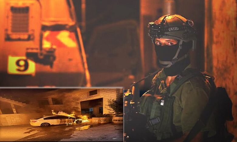 إحراق ممتلكات واعتقالات وتنكيل اثر اقتحام الاحتلال ومستوطنيه لمدن الضفة 1 إحراق ممتلكات واعتقالات وتنكيل اثر اقتحام الاحتلال ومستوطنيه لمدن الضفة