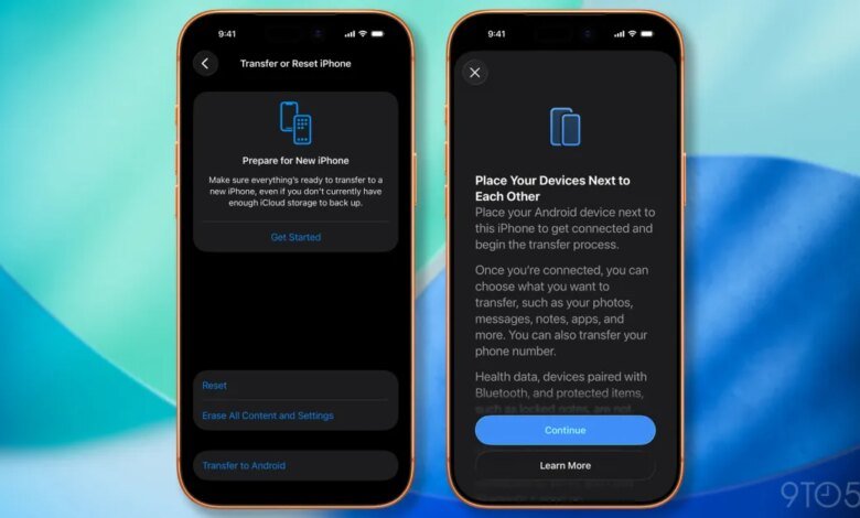 إطار عمل جديد للسماح بترحيل بيانات تطبيقات iPhone من وإلى Android 1 إطار عمل جديد للسماح بترحيل بيانات تطبيقات iPhone من وإلى Android