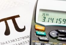 A calculator shows the start of the seemingly endless number that constitutes Pi, the mathematical concept and symbol.