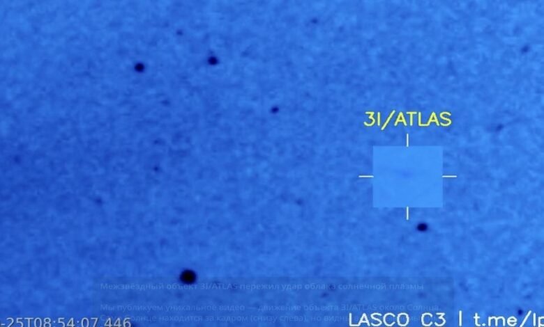 المذنب 3I/ATLAS ينجو من البلازما الشمسية 1 المذنب 3I/ATLAS ينجو من البلازما الشمسية