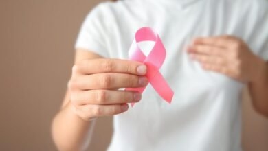 المرأة، ثوب قرنفلي اللون، سرطان الثدي، زمام