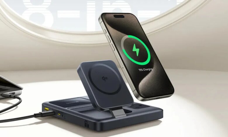 تحافظ قاعدة الشحن المغناطيسية Baseus Nomos 8-in-1 على تشغيل جميع أجهزة Apple وتنظيمها