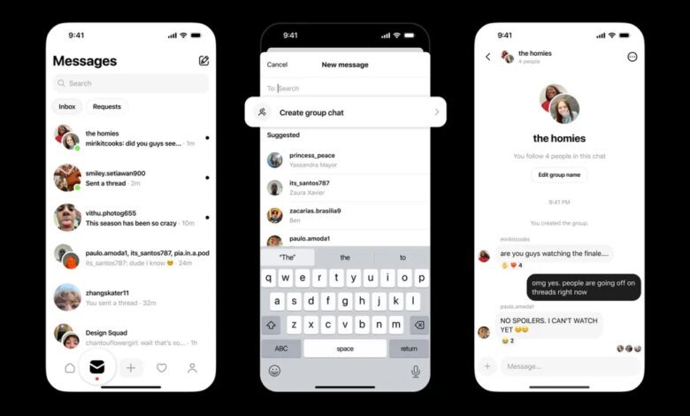 تطلق Threads رسائل مباشرة جماعية، وتوسع الرسائل إلى الاتحاد الأوروبي 1 تطلق Threads رسائل مباشرة جماعية، وتوسع الرسائل إلى الاتحاد الأوروبي