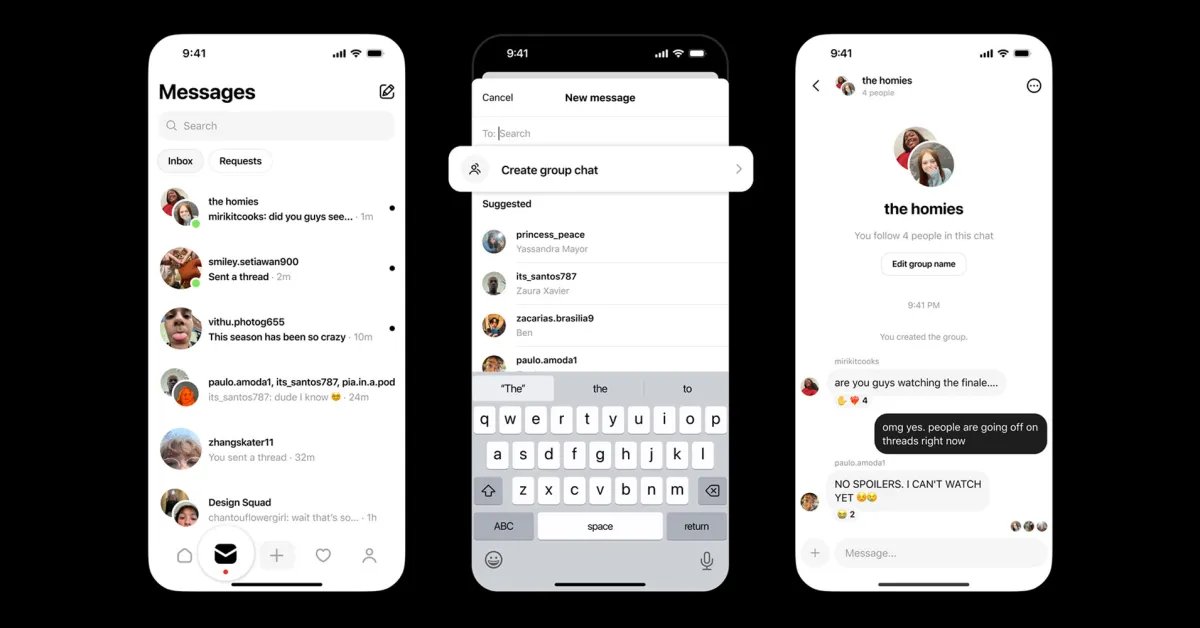 تطلق Threads رسائل مباشرة جماعية، وتوسع الرسائل إلى الاتحاد الأوروبي