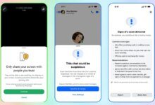 سوف يحذر WhatsApp ضحايا الاحتيال من المعلومات المصرفية الخاصة بمشاركة الشاشة