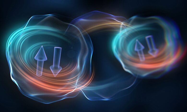 علماء حكوميون يكتشفون حالة جديدة للمادة نصفها جليد ونصفها نار 1 an abstract illustration with swirls of light around up and down arrows