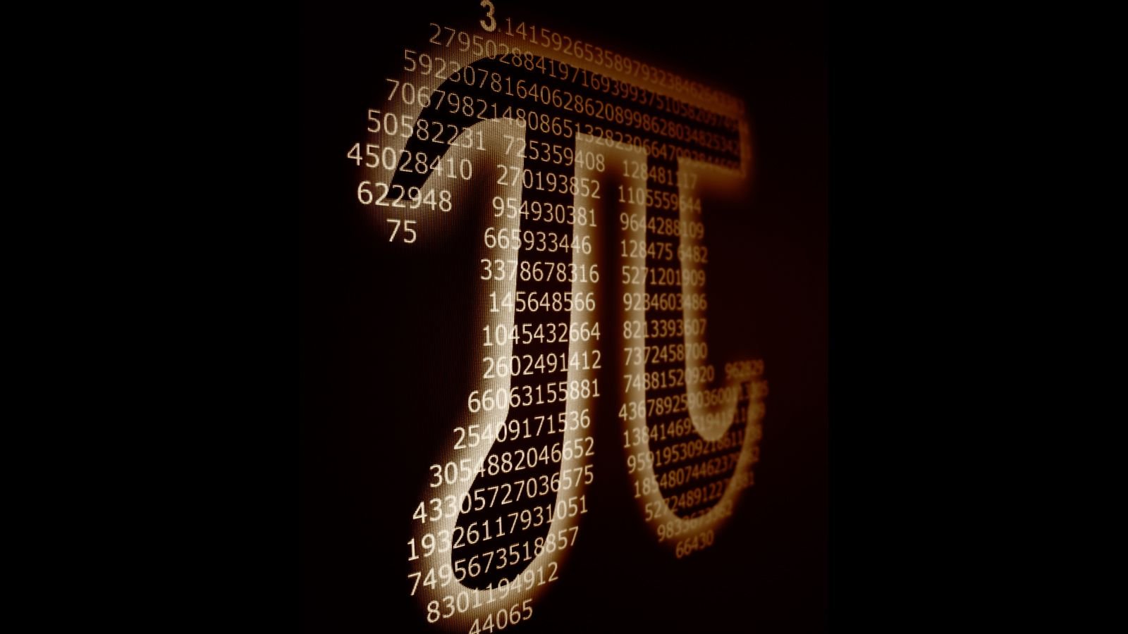 كيف نعرف أن pi هو رقم غير منطقي؟ 3 The symbol for pi made from numbers on a black background.