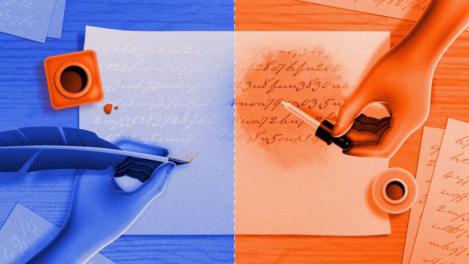كيف يعمل تشفير المفتاح العام حقًا، باستخدام الرياضيات البسيطة فقط 3 an illustration of a person decoding invisible ink