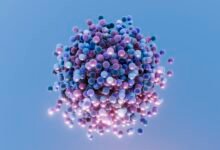 An illustration of small particles gathered together in an orb