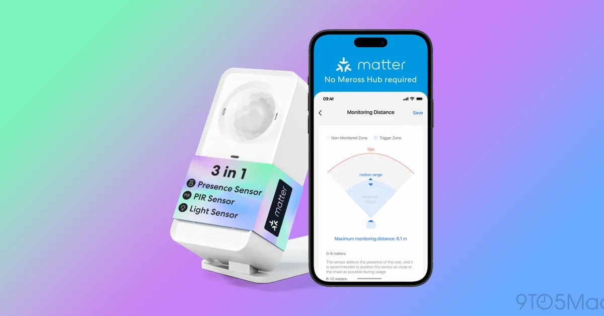مستشعر الوجود الذكي Meross MS600 مع المادة مستشعر الوجود الذكي Meross MS600 مع المادة