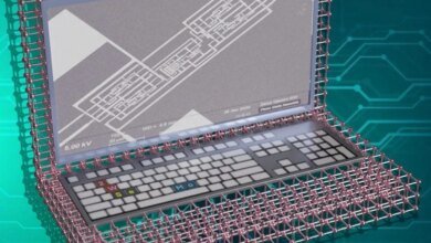 رسم توضيحي للكمبيوتر CMOS خالٍ من السيليكون