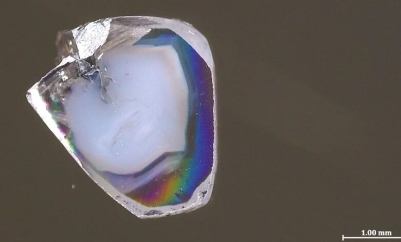يحتوي الألماس المحير المستخرج من منجم بجنوب أفريقيا على كيمياء "شبه مستحيلة" 1 A close-up of a small diamond fragment