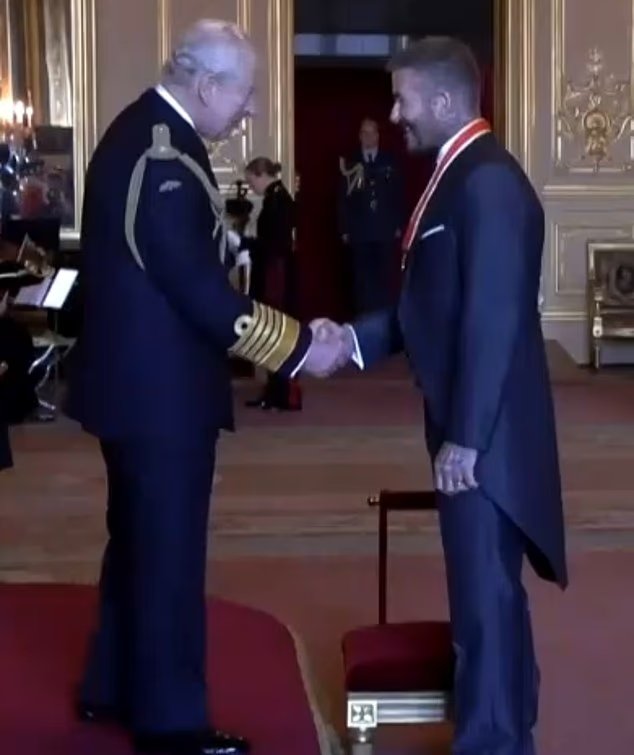 Arise, Sir David! Beckham finally receives his knighthood for services to sport and charity as former footballer arrives at Windsor Castle with wife Victoria and his parents 14 103575539 15256733 image m 41 1762257122864