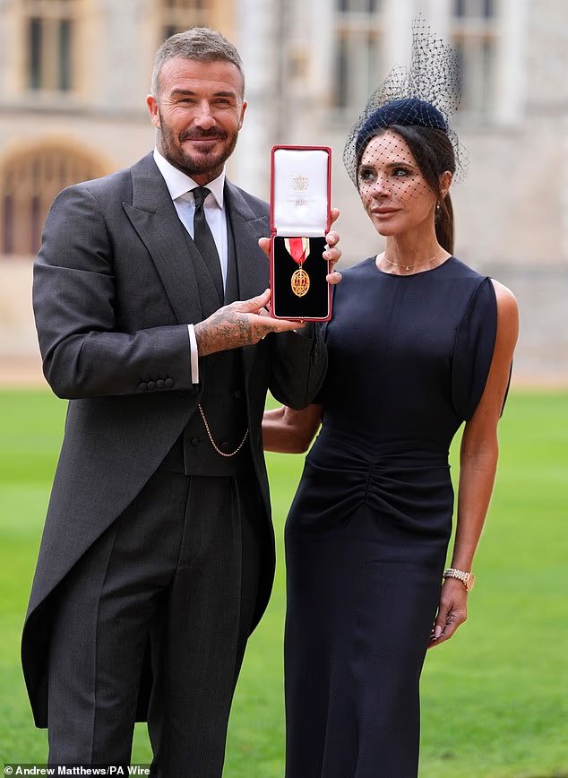Arise, Sir David! Beckham finally receives his knighthood for services to sport and charity as former footballer arrives at Windsor Castle with wife Victoria and his parents 16 103575799 15256733 image m 50 1762258075504