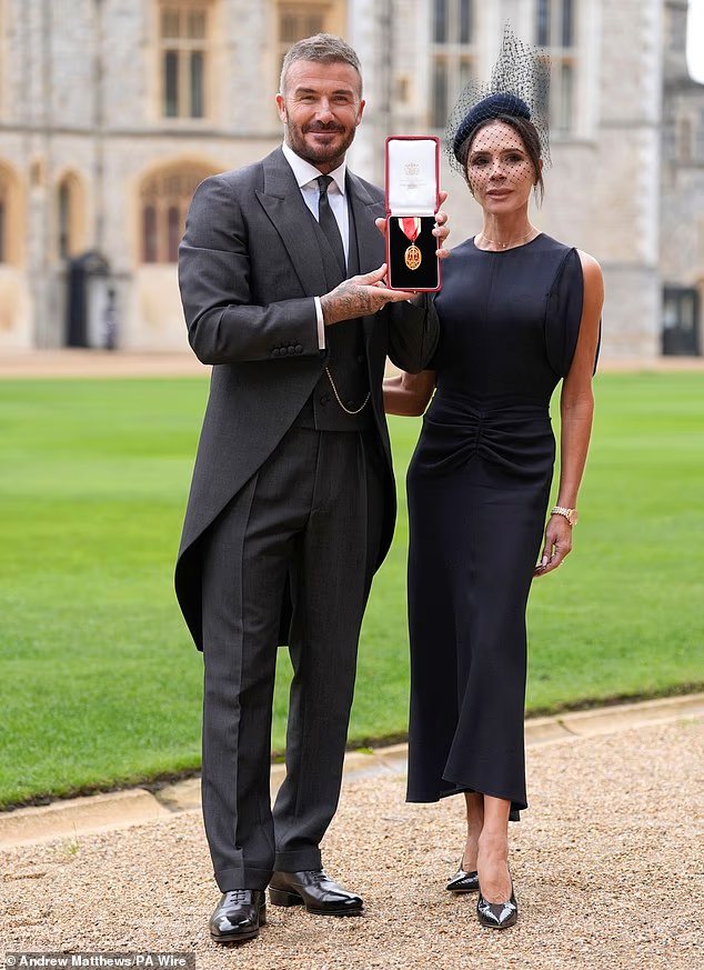 Arise, Sir David! Beckham finally receives his knighthood for services to sport and charity as former footballer arrives at Windsor Castle with wife Victoria and his parents 2 103575805 15256733 image m 45 1762257849081