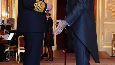 Arise, Sir David! Beckham finally receives his knighthood for services to sport and charity as former footballer arrives at Windsor Castle with wife Victoria and his parents