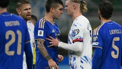 يكشف إيرلينج هالاند عن التفاصيل الفظة لخلافه مع النجم الإيطالي – ثم يتوجه لقضاء الساعة الثانية صباحًا بعد حصوله على مكان في كأس العالم على حساب الأزوري!