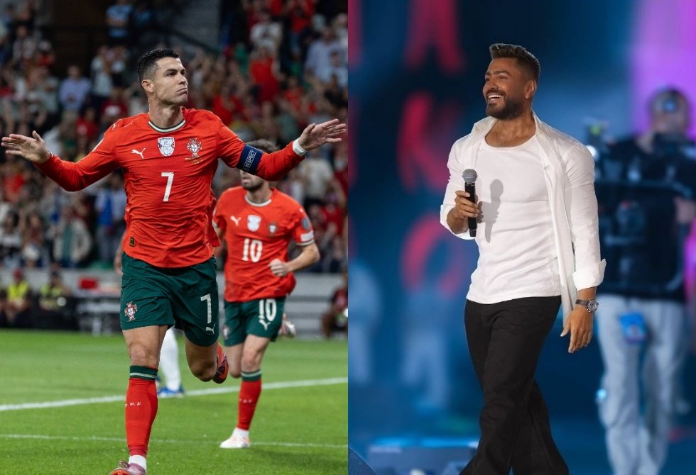تامر حسني يتغنى بكريستيانو رونالدو ويفاجئ جمهوره بمقطع فيديو