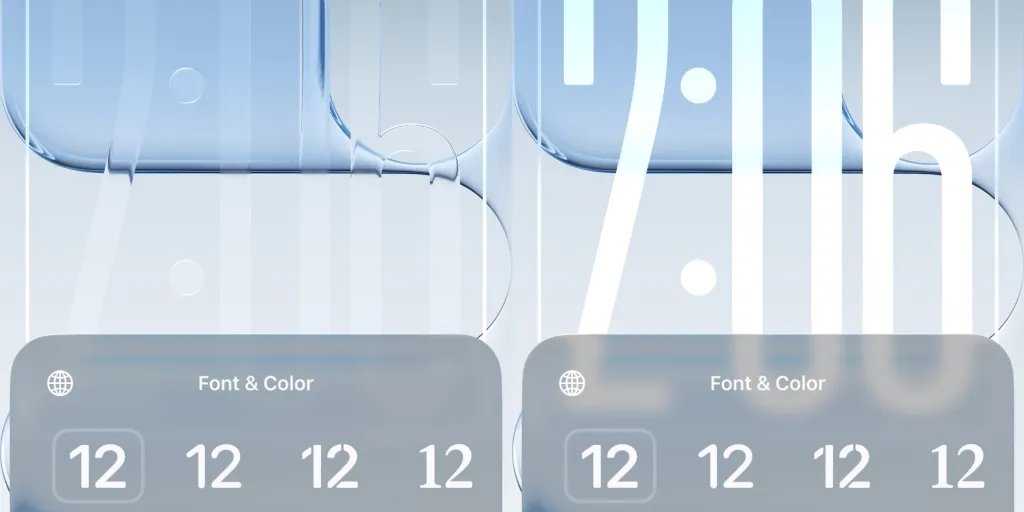 1763521064 8 ios 26 2 liquid glass clock comparison
