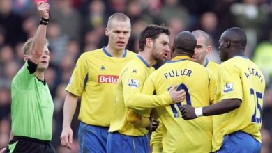 نجم أرسنال ترك نيكلاس بندتنر مصابًا بـ “أنف دموي”، وهاجم كريج بيلامي ذات مرة جون آرني رايز بمضرب جولف… واشتباك كيرون داير مع لي بوير – عندما تحول زملاء الفريق إلى منافسين بعد صفعة إدريسا جاي على مايكل كين