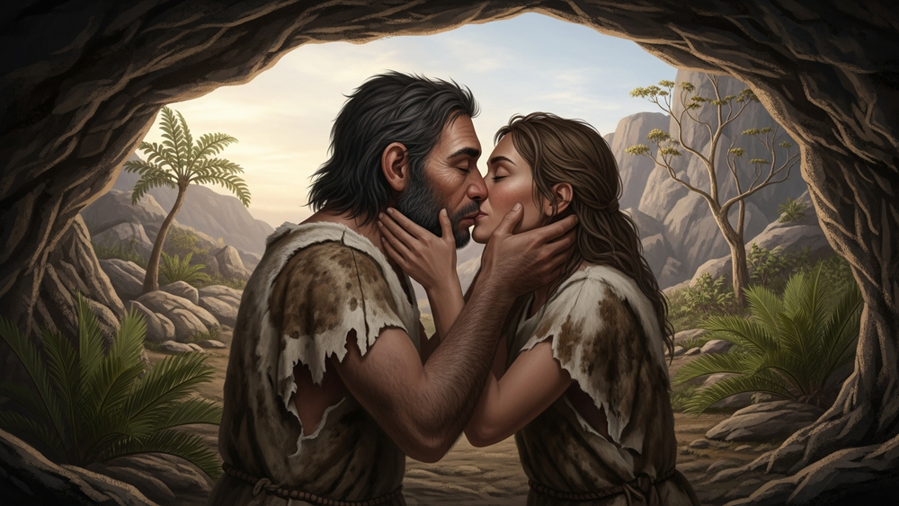 تظهر الدراسة أن التقبيل يسبق الإنسان العاقل