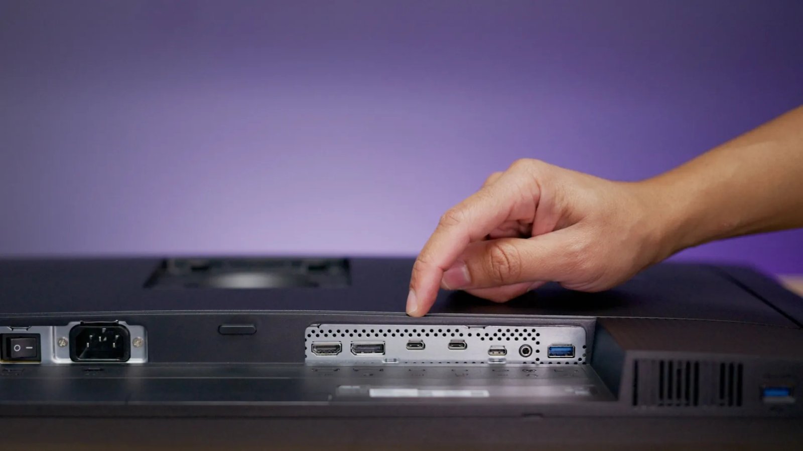 ASUS ProArt 6K Display Review rear ports close