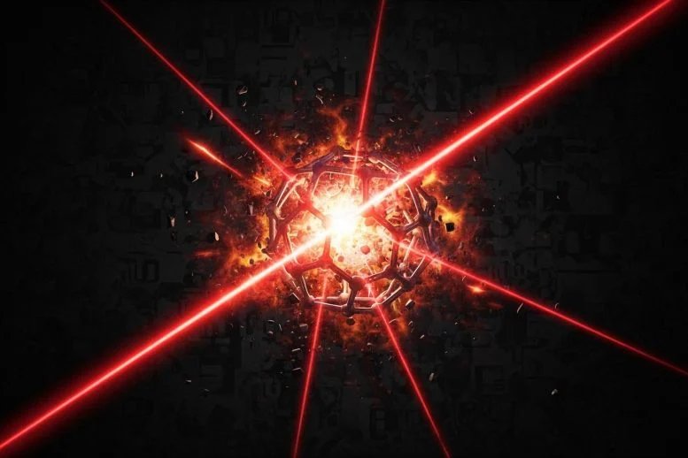 Buckyball Breaking Apart