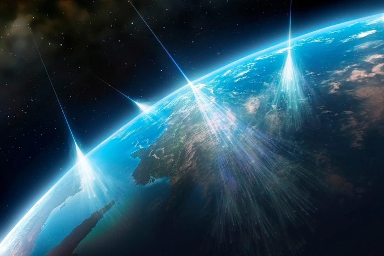 علماء الفلك يحلون لغز الأشعة الكونية البالغ من العمر 70 عامًا 1 Cosmic Rays Concept Illustration