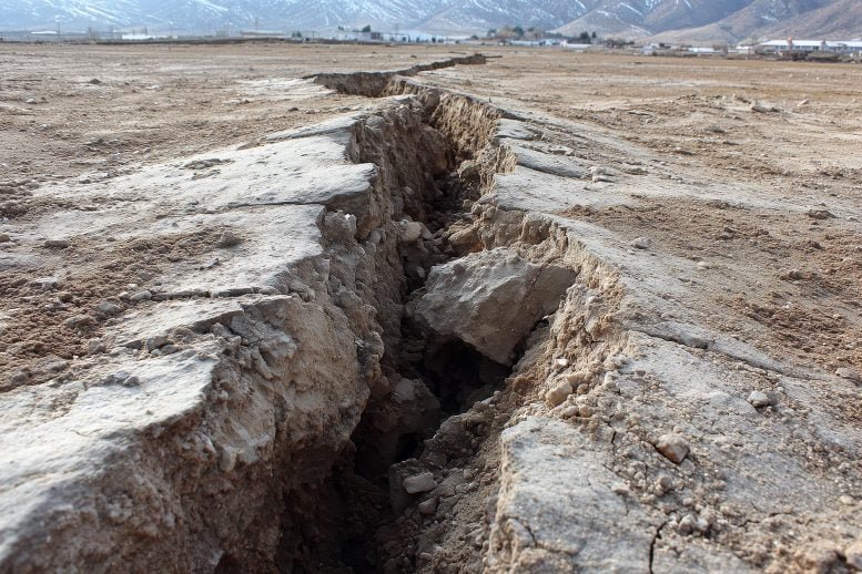 Earthquake Fault Crack Ground Art Concept