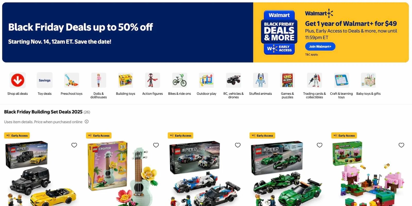 LEGO Walmart Black Friday deals 1