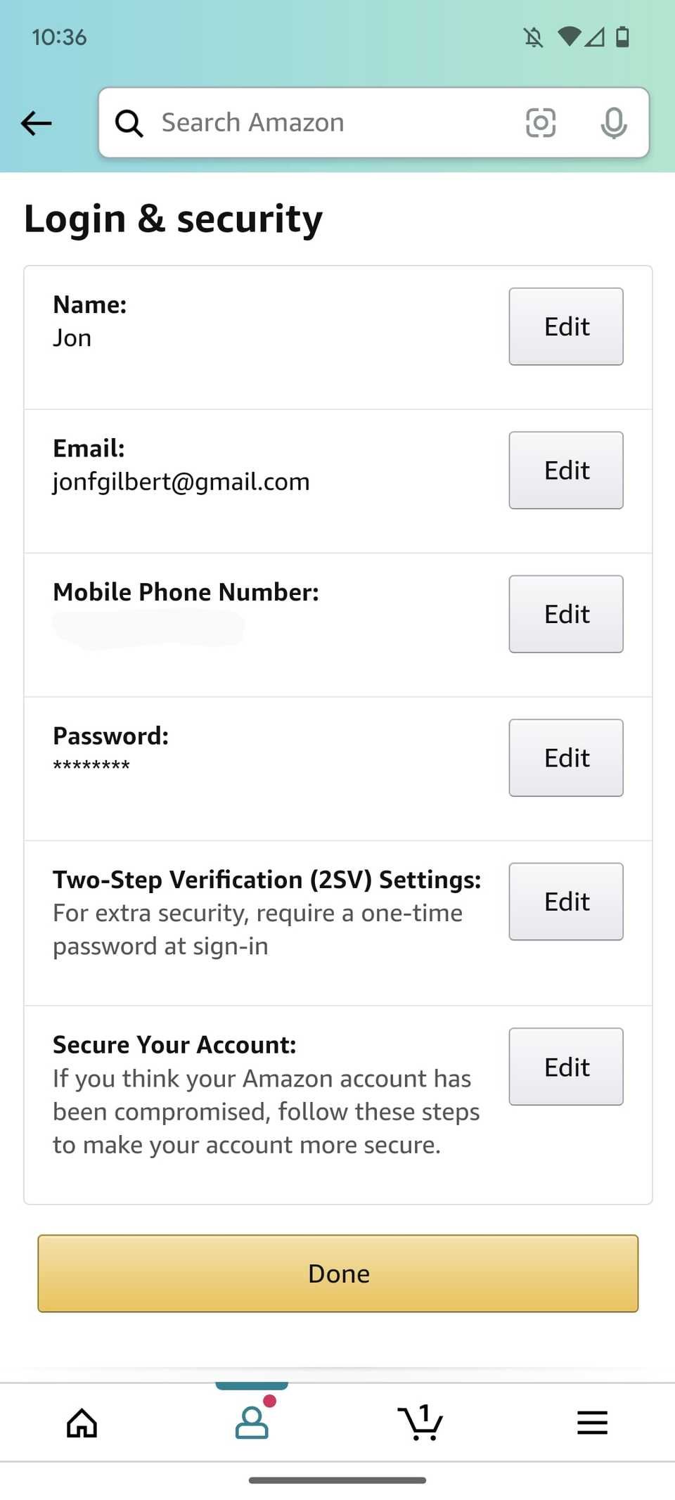 amazon login security