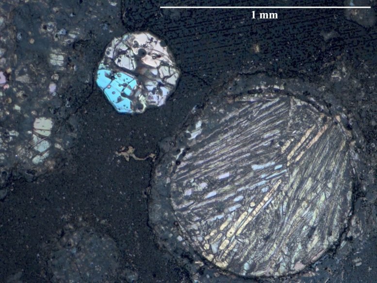 صخور الفضاء القديمة قد تحمل مخططًا لتعدين الكويكبات 2 Reflected Light Image of a Thin Section of Carbonaceous Chondrite CV3 From NASAs Antarctic Collectio