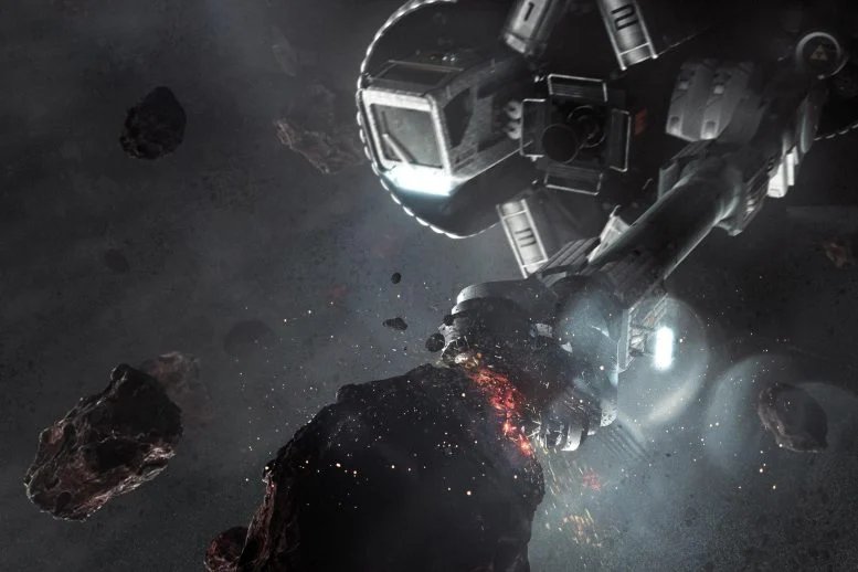 صخور الفضاء القديمة قد تحمل مخططًا لتعدين الكويكبات 1 Spaceship Mining Asteroid