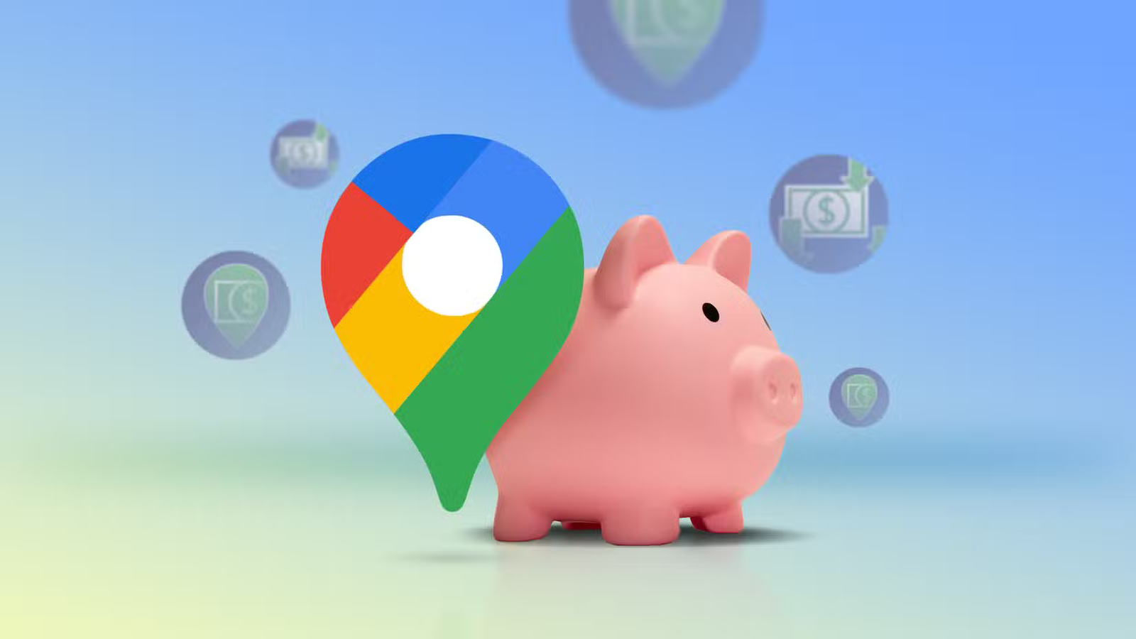 لماذا توقفت عن الاعتماد على خرائط Google في Android Auto والتطبيق الذي أستخدمه الآن 4 a pink piggy bank with the google maps pin logo in front of it surrounded by money icons